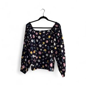 Ann Taylor Floral Pullover Blouse L
